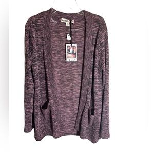 NWT S.O.R.A.D. Pink and Black Cardigan with Front Pockets Women’s Size XS